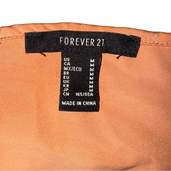 Forever 21 Satin Orange Handkerchief Crop Top | Lace Trim | Size M - Picture 9 of 9